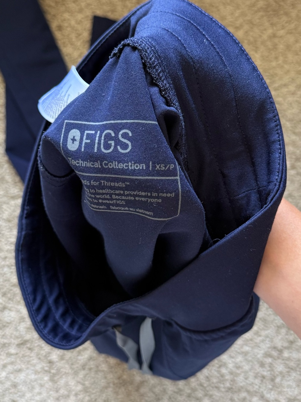 FIGS Yola Skinny Scub Pants 2.0 in Navy | XS/P - Picture 7 of 7